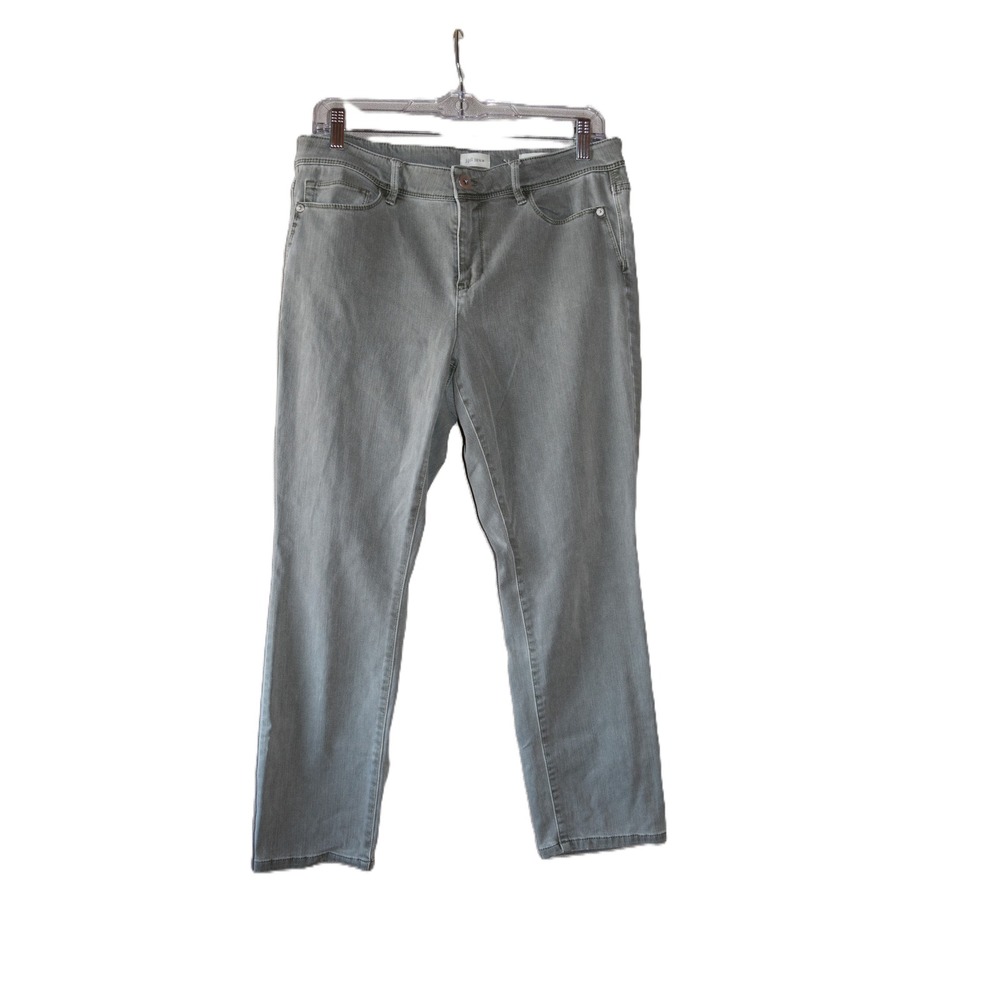 J.Jill Authentic Fit Slim Ankle Jeans Women 10P Grey Excellent Mid Rise Denim